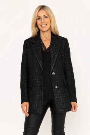 Black Boucle Sparkly Blazer