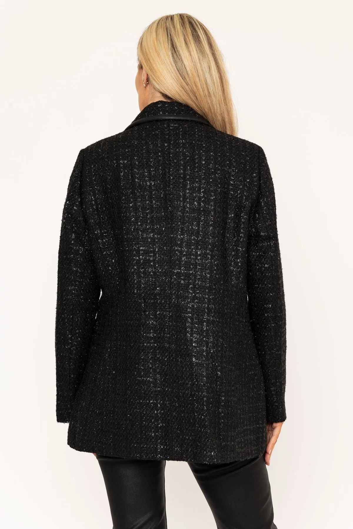 Black Boucle Sparkly Blazer