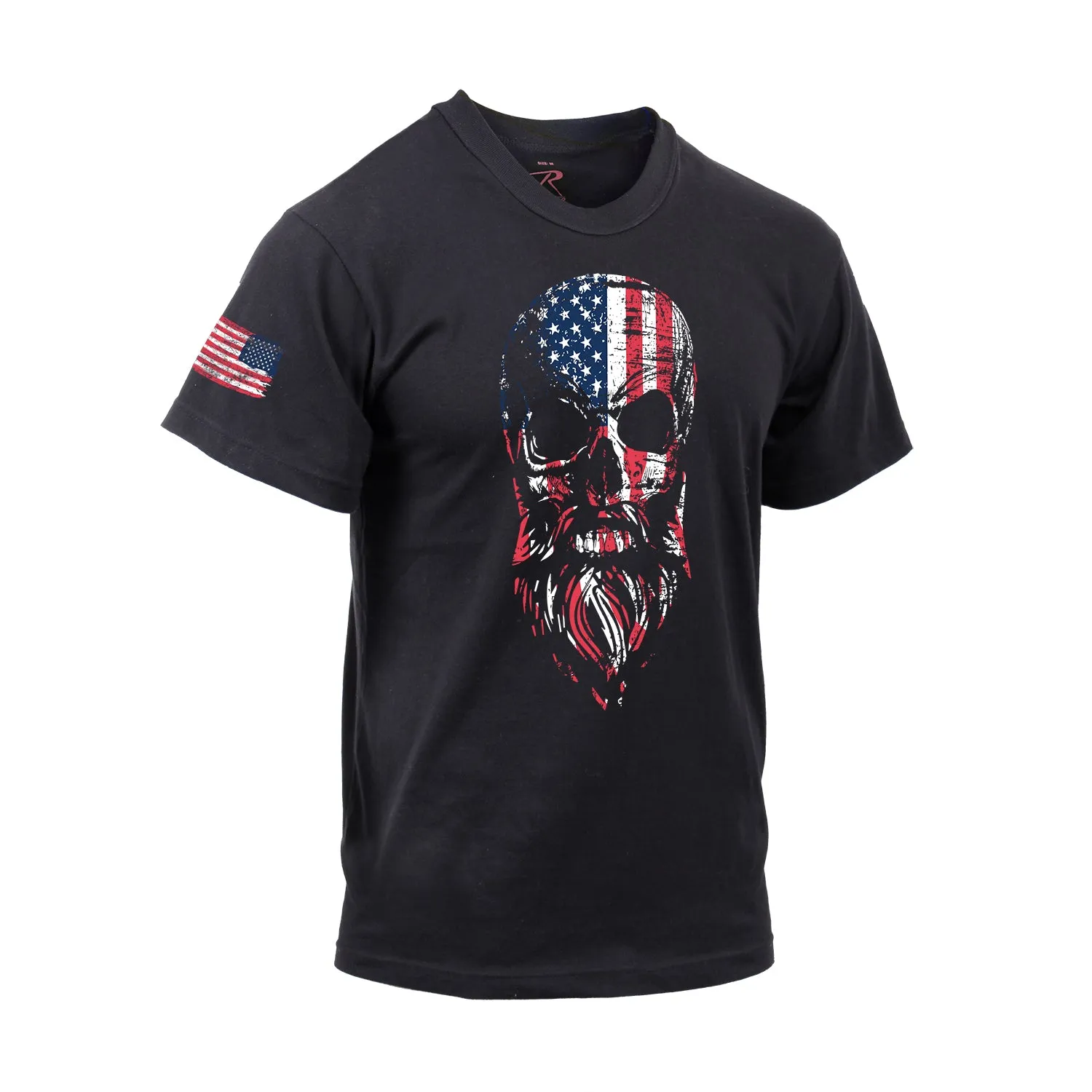 Distressed Bearded Skull / Flag T-Shirts