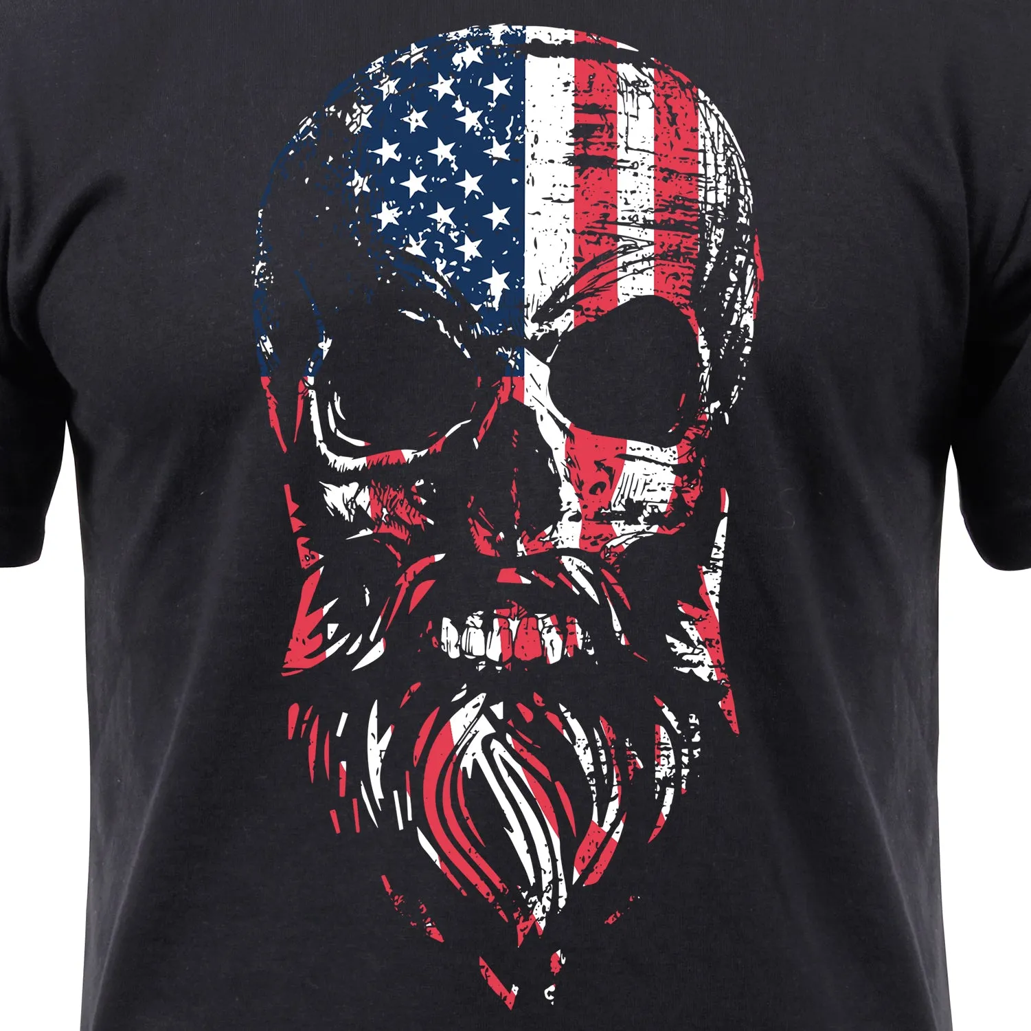 Distressed Bearded Skull / Flag T-Shirts