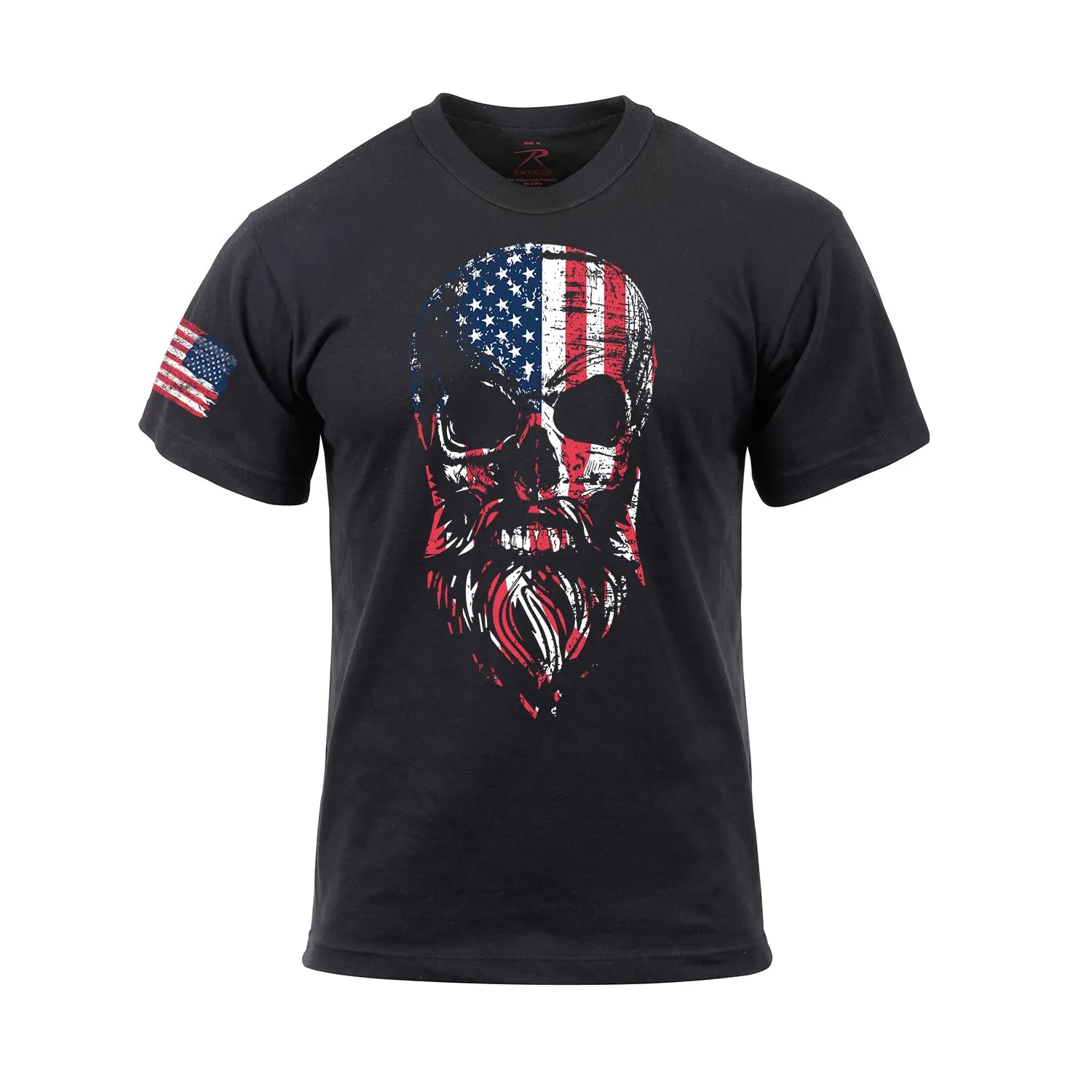 Distressed Bearded Skull / Flag T-Shirts