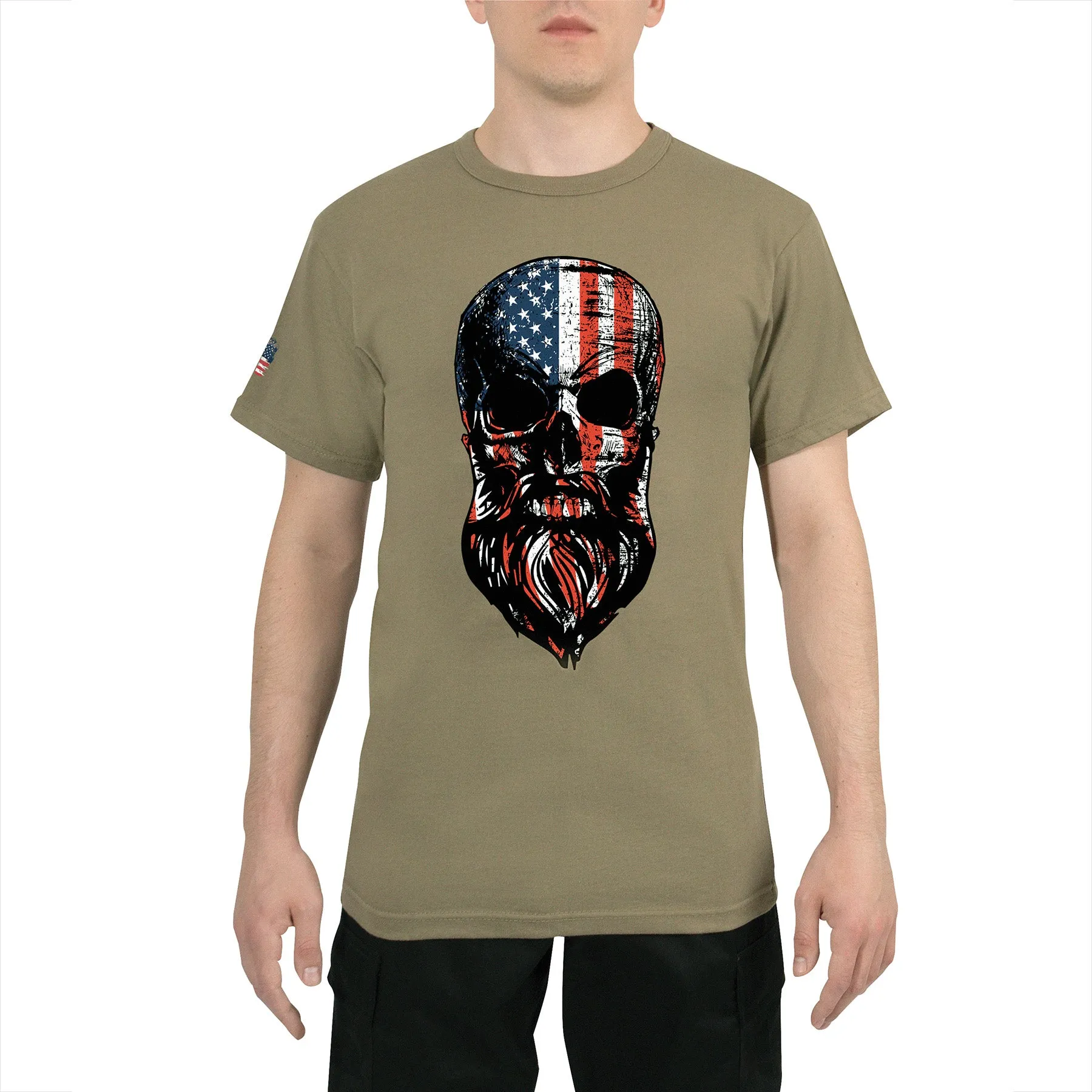 Distressed Bearded Skull / Flag T-Shirts