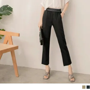 ELASTIC WAIST TUNIC STRAIGHT LONG PANTS