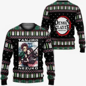 Giftngon - Tanjiro And Nezuko Ugly Sweater Christmas Demon Slayer Anime Gift