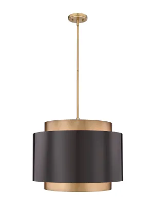 Harlech Four Light Pendant in Bronze / Rubbed Brass