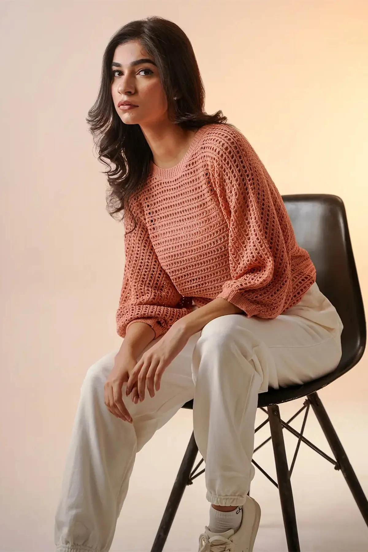 Knitted Sweater For Women - Mauve