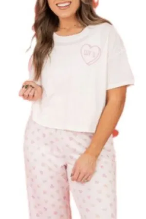 Luv U Crop Tee - Z Supply Heart Shirt