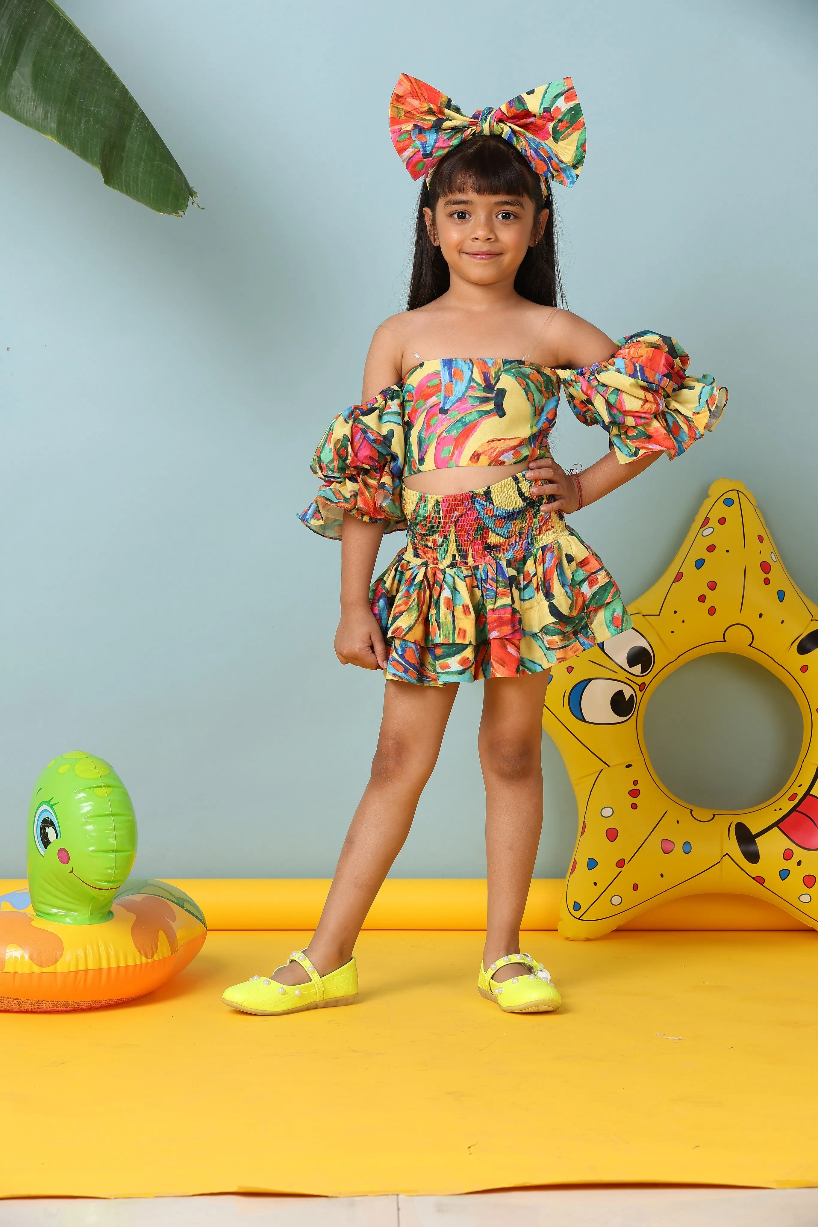 Pre-Order-Stylish Banana Skirt and Top Set