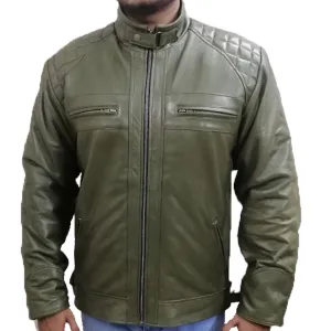 Quilted Green Leather Jacket