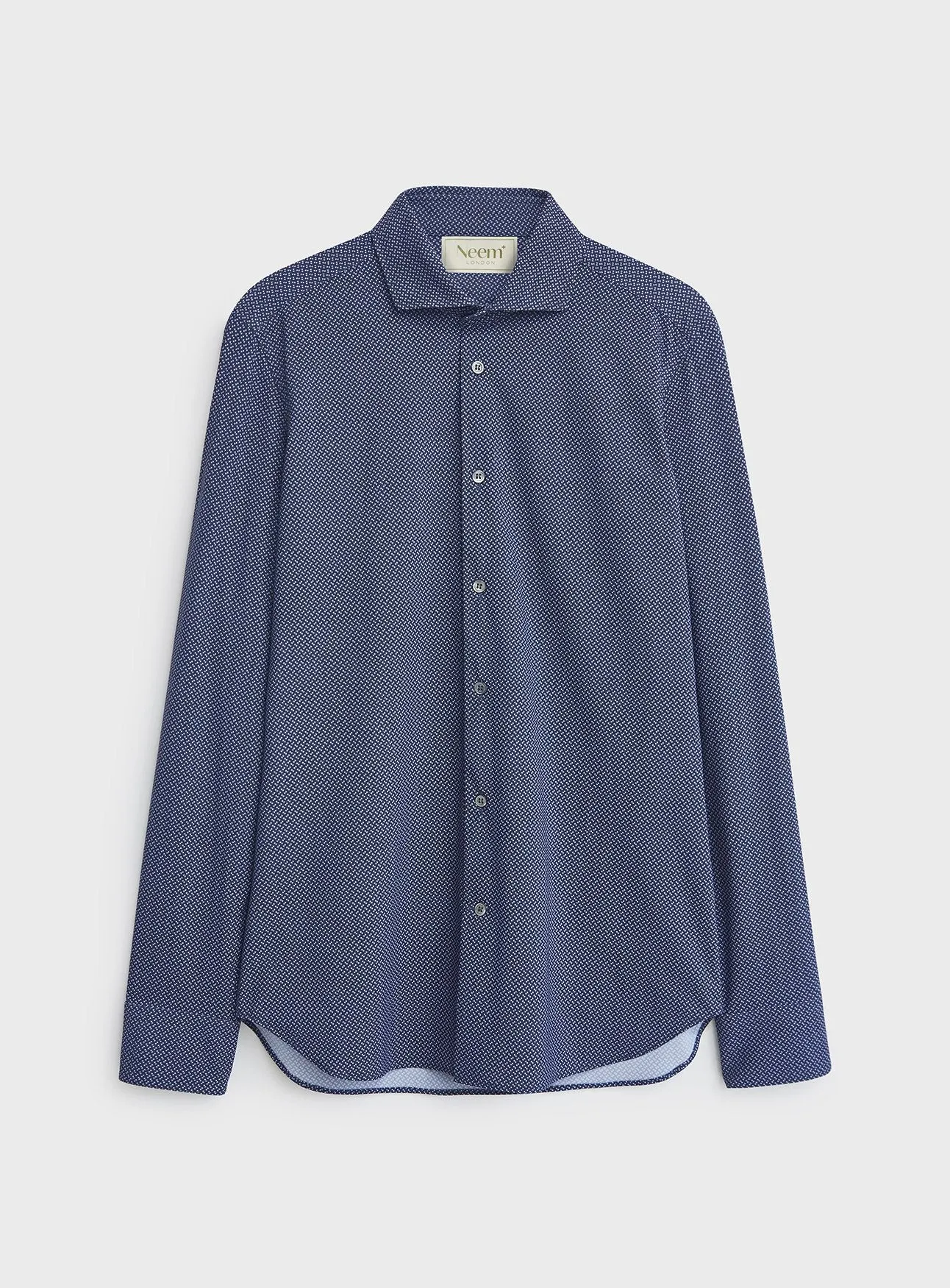 Recycled Italian Navy Como Print Comfort Shirt