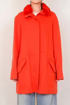 Red cashmere coat RRP £4K