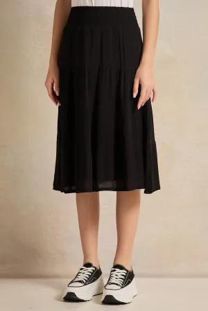 Senior Girl Black Tiered Skirt