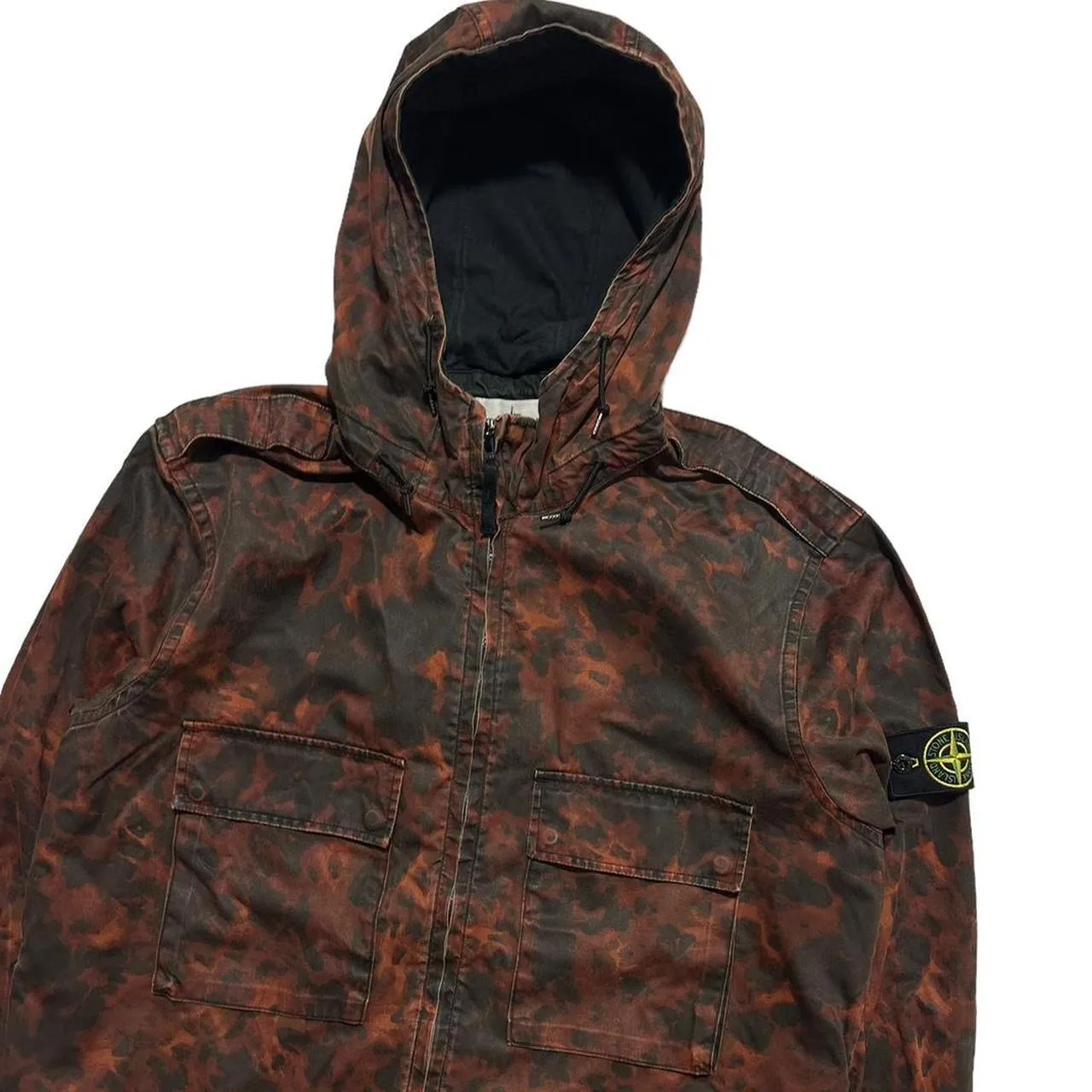 Stone Island Red Tortoise Camo Hooded Jacket