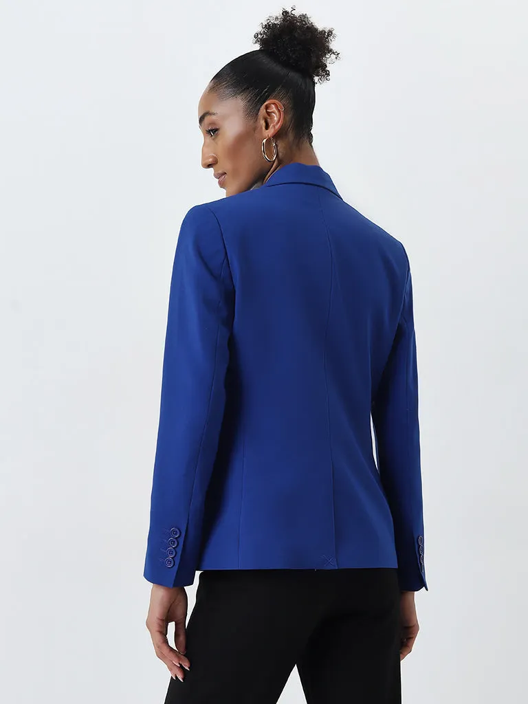 Wardrobe Blue Solid Blazer