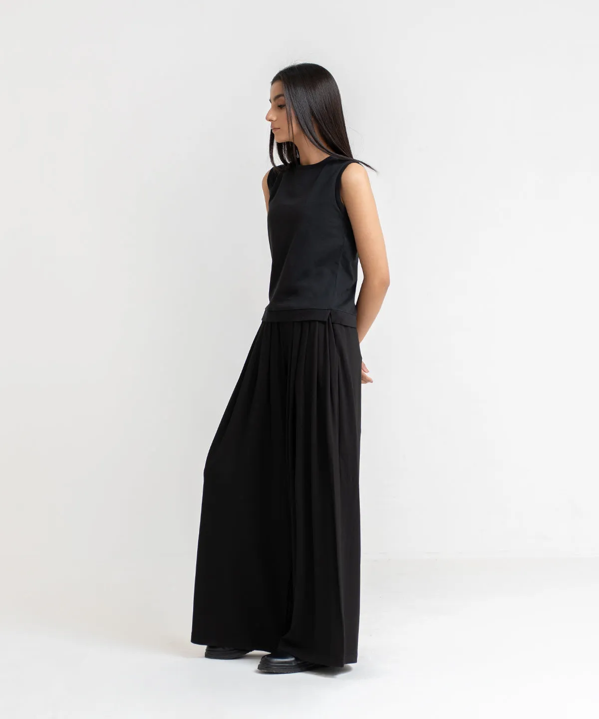 Women's Modal Pleated Flared Pants